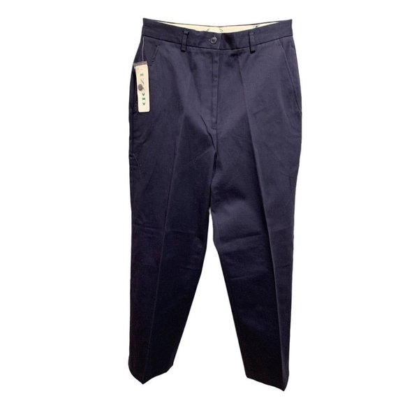 Size 10 Izod Women's Navy Blue Stretch Cotton Chino Pants New Y2K - Picture 2 of 8
